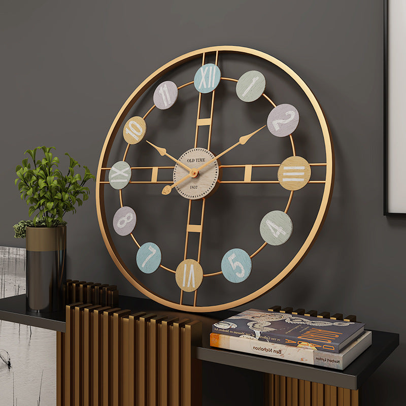40CM Metal Wall Clock-SA2405-209 Clock Apricot