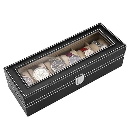 6 Slots Watch Organizer-SA2411-57(Black) Watch box Apricot