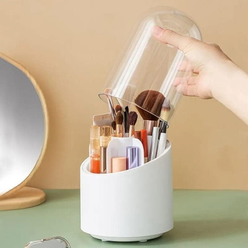 1 Piece 360° Rotating Makeup Brush Holder-SA2408-192 Cosmetic Organizer Apricot