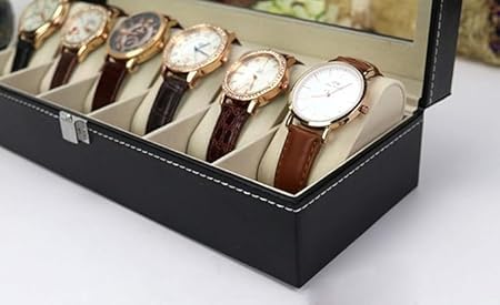 6 Slots Watch Organizer-SA2411-57(Black) Watch box Apricot