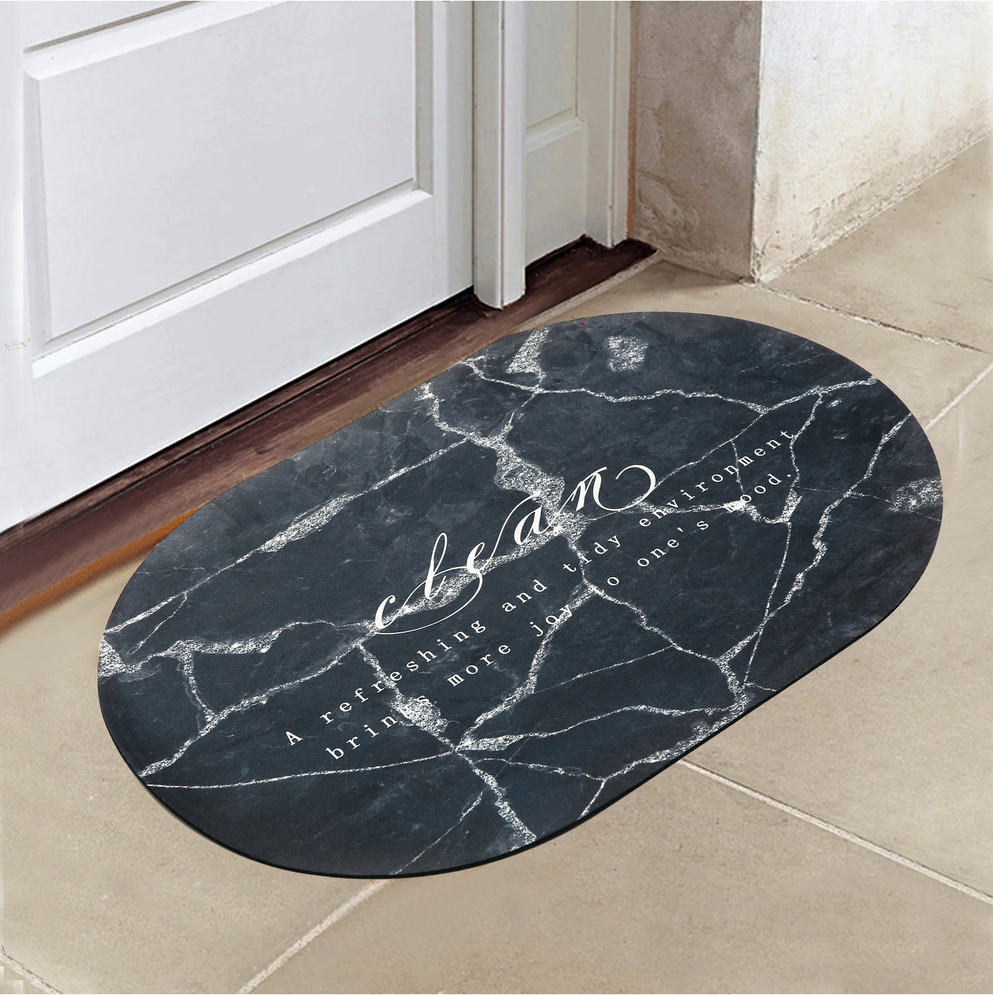 Water Absorbent Anti slip Bath mat-Bean(D/Grey) Bath Mats Apricot