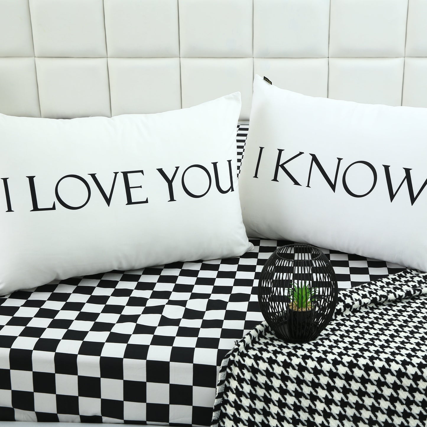 2 PCs Digital Printed Couple Pillow-LOVE cushions Apricot