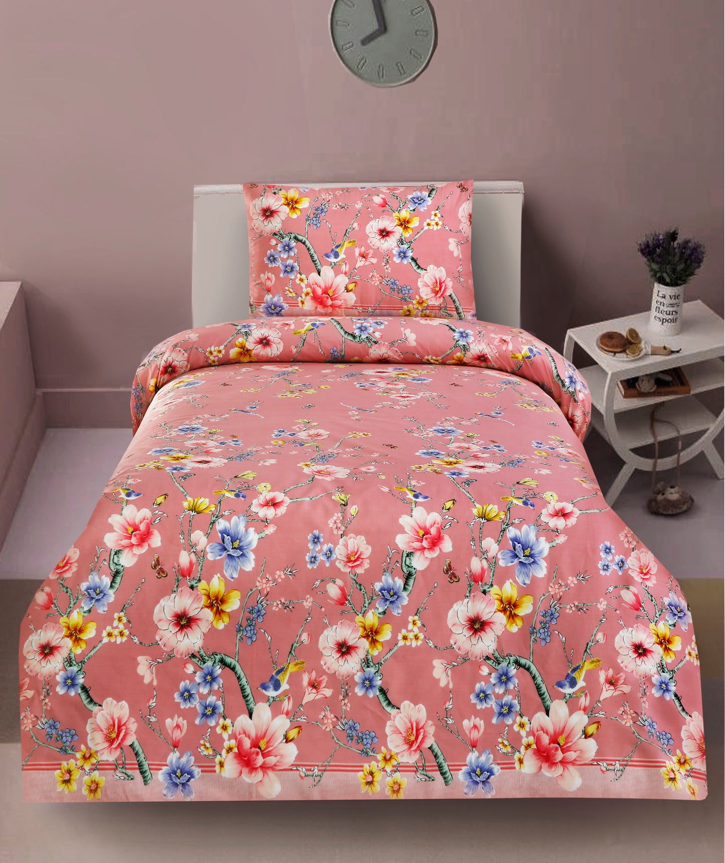 2Pcs Single Bed Sheet-SB-243(4942) Apricot