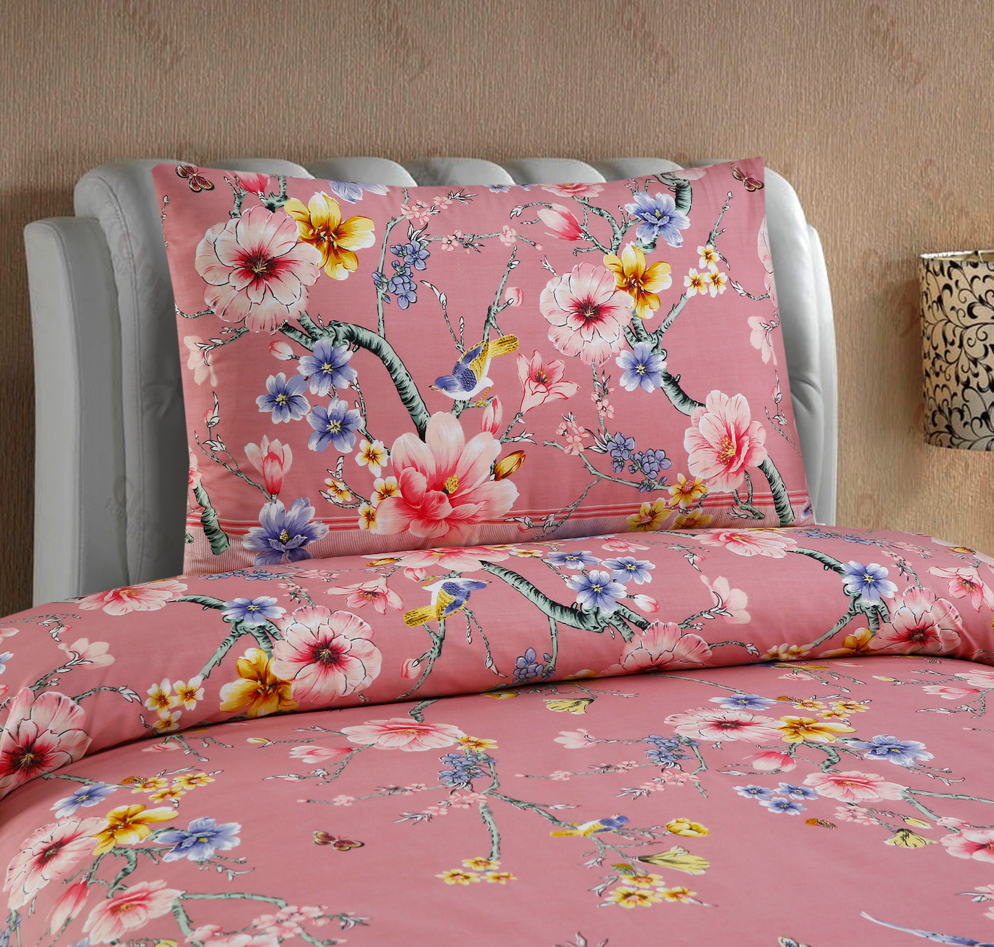 2Pcs Single Bed Sheet-SB-243(4942) Apricot