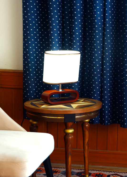 2 PCs Blackout Room Curtains-Blue Polka Curtains Apricot