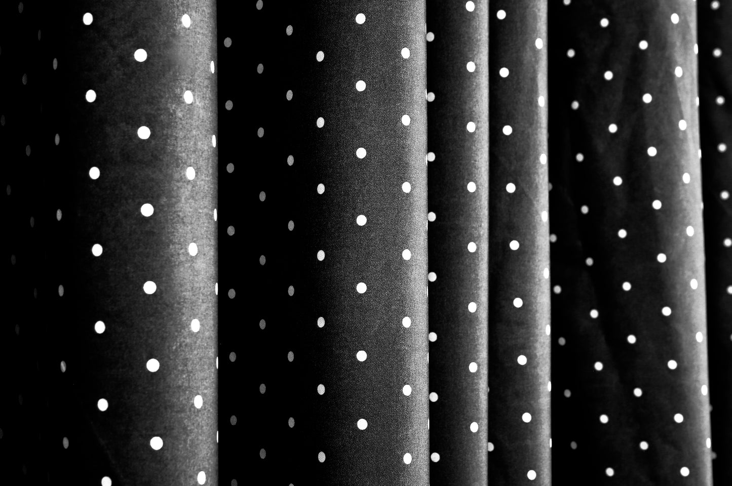 2 PCs Blackout Room Curtains-Grey Polka Curtains Apricot