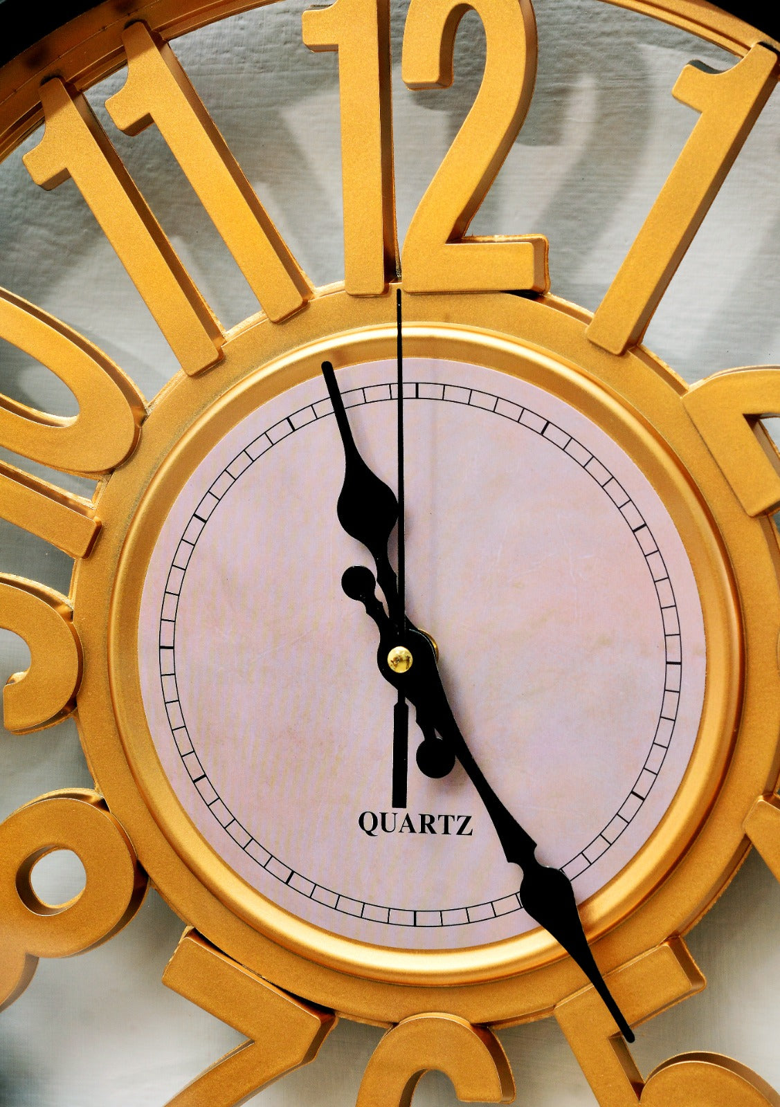 45 Cm Wall Clock-Golden Digits Clock Apricot