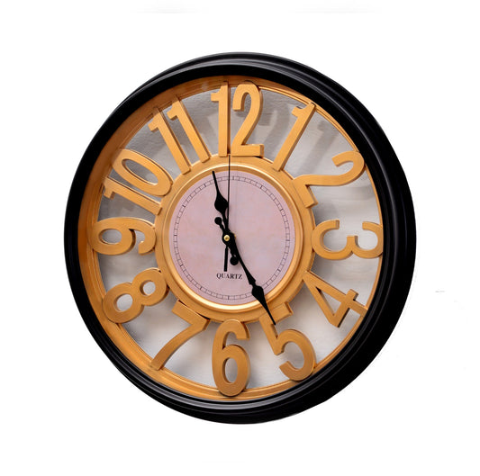 45 Cm Wall Clock-Golden Digits Clock Apricot