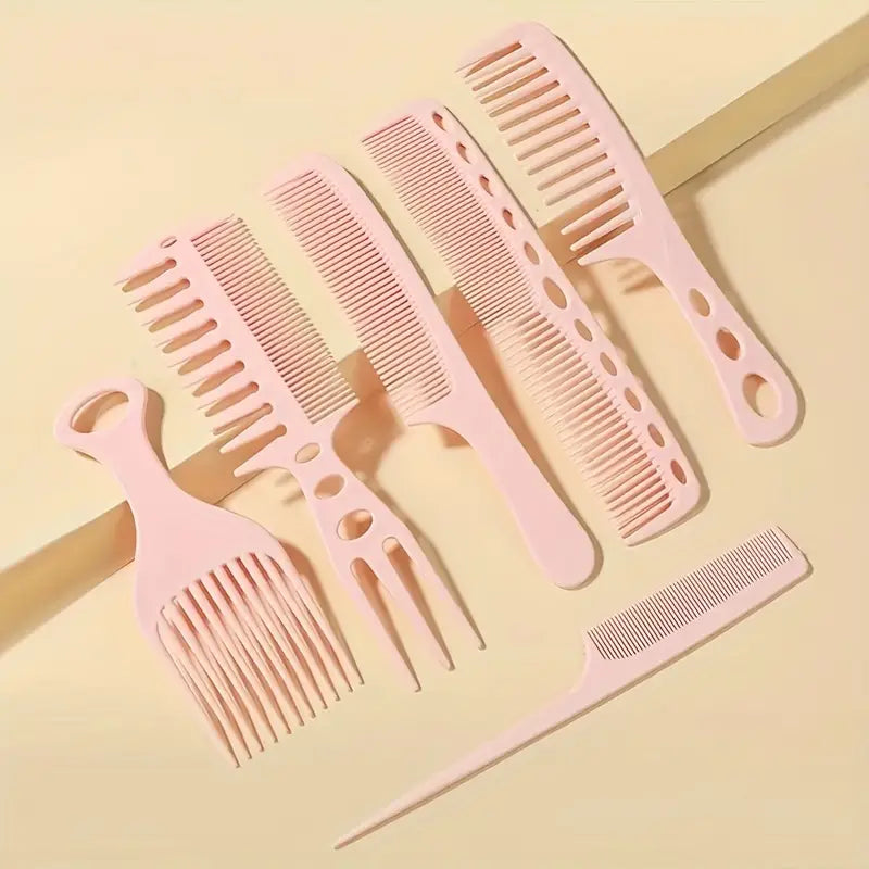 6pcs Comb Set Suitable For All Hair Types-SA2408-156 hair brush Apricot