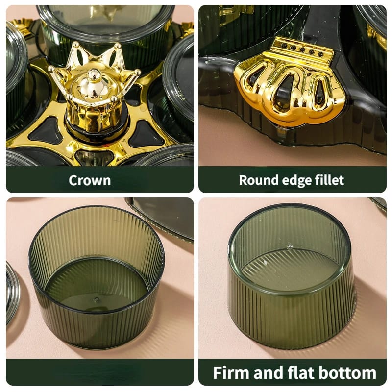 5 PCs Rotatable Dry Fruit and Candy Tray-(5350) Candy Box Apricot