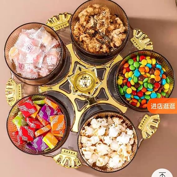 5 PCs Rotatable Dry Fruit and Candy Tray-(5350) Candy Box Apricot