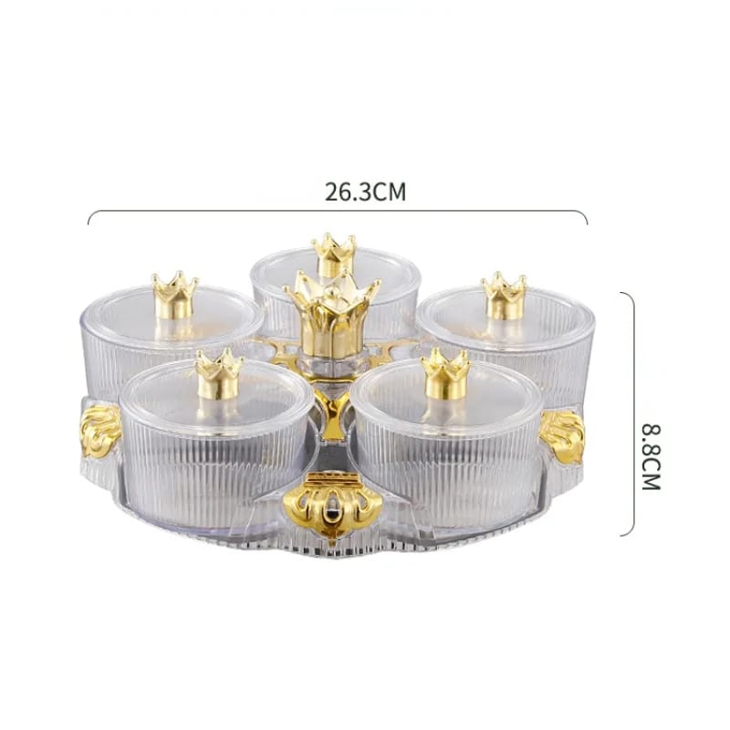 5 PCs Rotatable Dry Fruit and Candy Tray-(5350) Candy Box Apricot