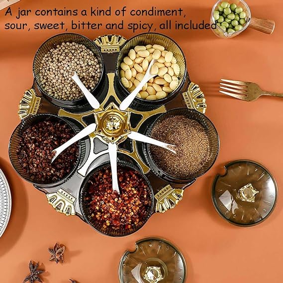 5 PCs Rotatable Dry Fruit and Candy Tray-(5350) Candy Box Apricot