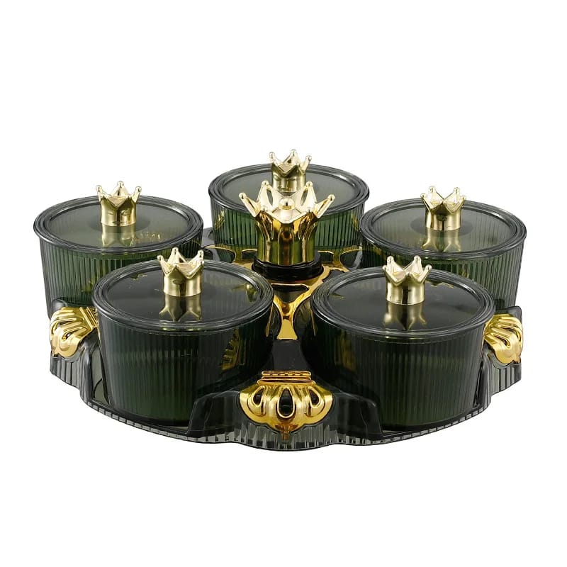 5 PCs Rotatable Dry Fruit and Candy Tray-(5350) Candy Box Apricot