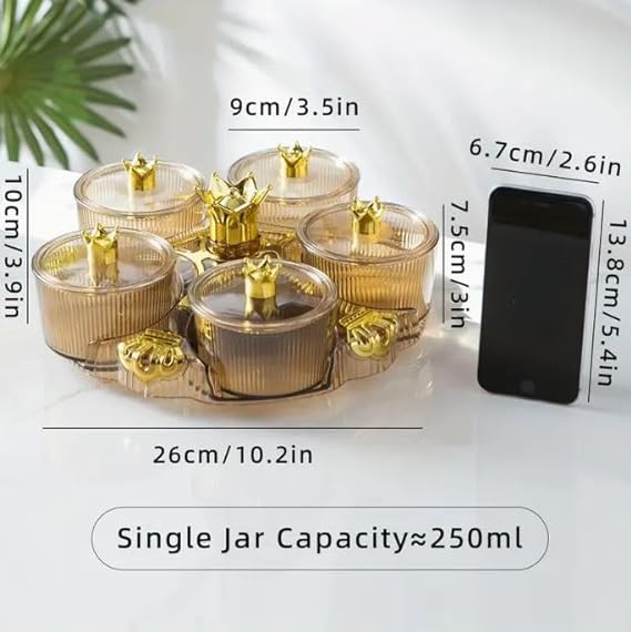 5 PCs Rotatable Dry Fruit and Candy Tray-(5350) Candy Box Apricot