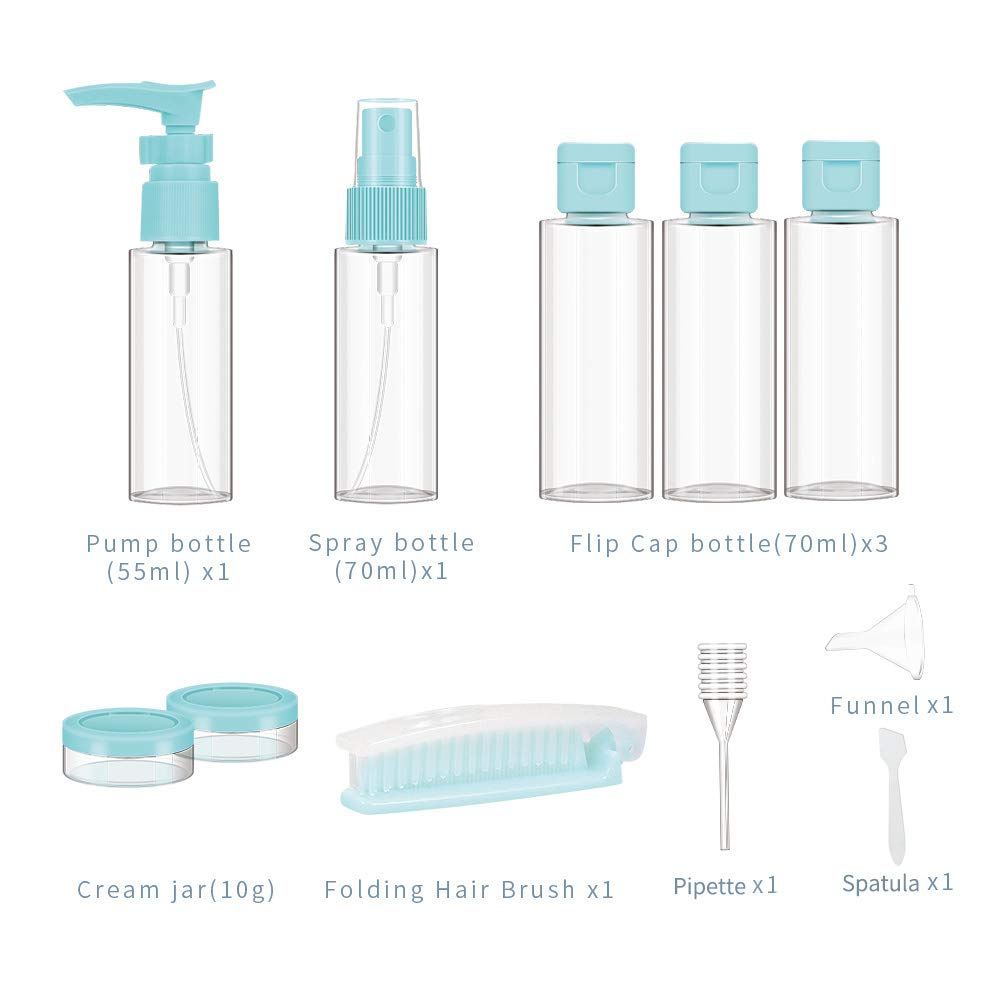 10PCs BPA Free Portable Toiletry Containers Set-Blue(SA2405-173) Cosmetic Pouches Apricot