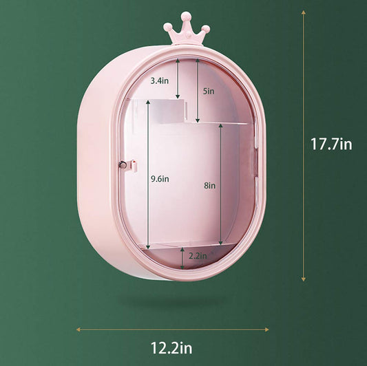 Wall Mounted Makeup Organizer-Pink Cosmetic Organizer Apricot