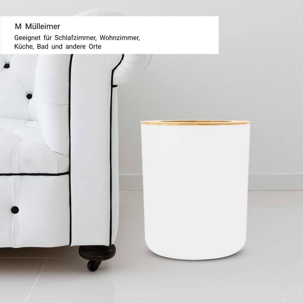 Wooden Lid PVC Bathroom Accessory Set-Plain White Bathroom Accessory Sets Apricot