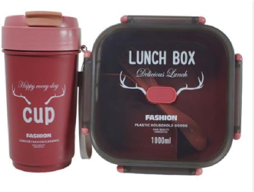 Lunch Box Set with Water Cup- SA2405-34 RED