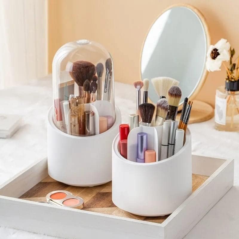 1 Piece 360° Rotating Makeup Brush Holder-SA2408-192 Cosmetic Organizer Apricot
