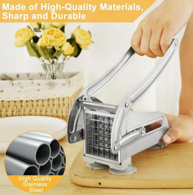 Stainless Steel Manual French Fry Cutter (SA2510-001) Spice and sugar Jar Apricot