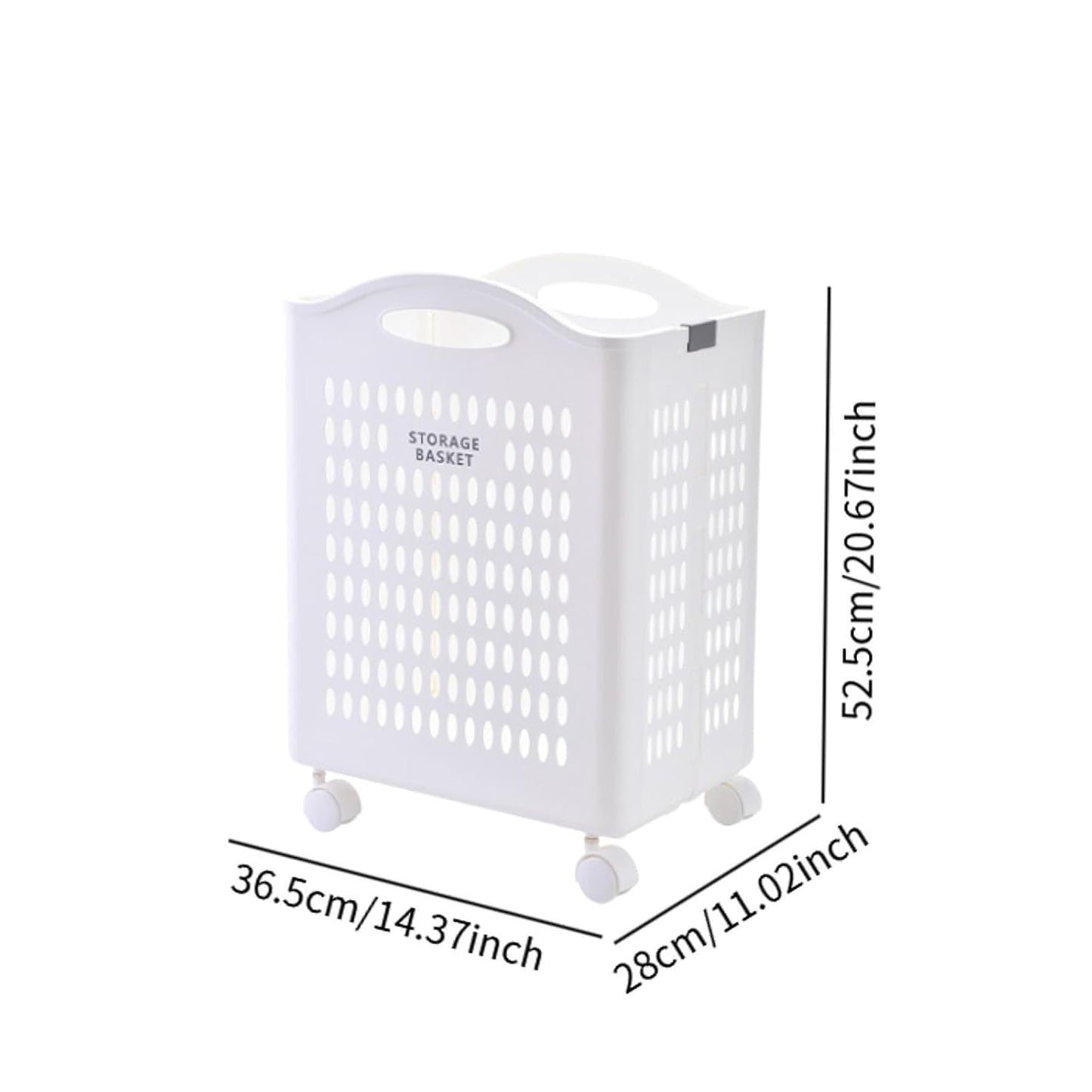 Folded Laundry Basket with Wheel-SA2408-107 Apricot