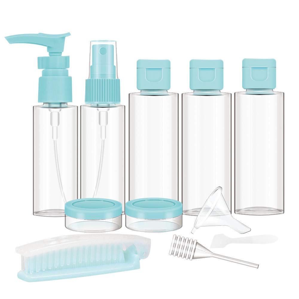 10PCs BPA Free Portable Toiletry Containers Set-Blue(SA2405-173) Cosmetic Pouches Apricot