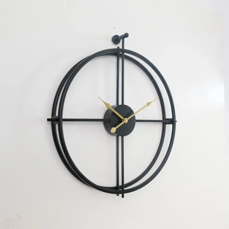 55CM Metal Wall Clock-Black((SA2405-211) Clock Apricot