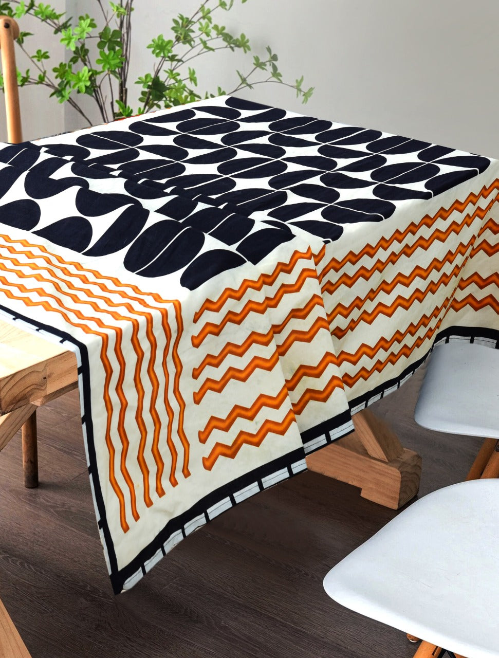 6 & 8 Seater Digital Printed Table Cover-TB06 Table Cover Apricot