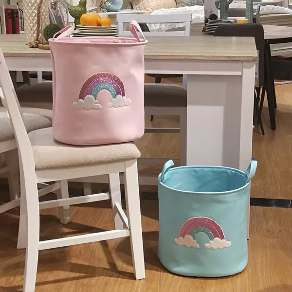 Kids Collapsible Laundry Basket Rainbow-Blue (5402)