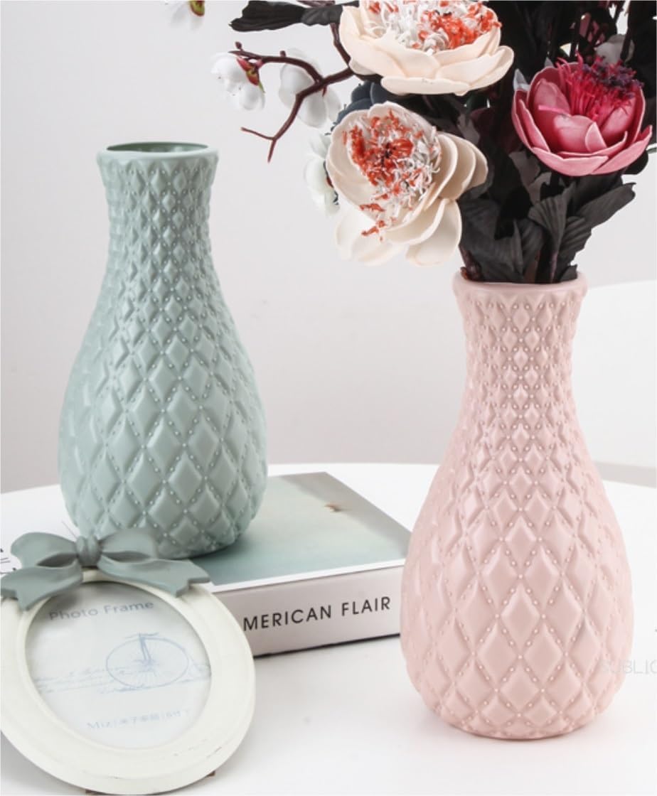 2PCs Nordic Style Vase Container (SA2510-089) Candle Stand Apricot