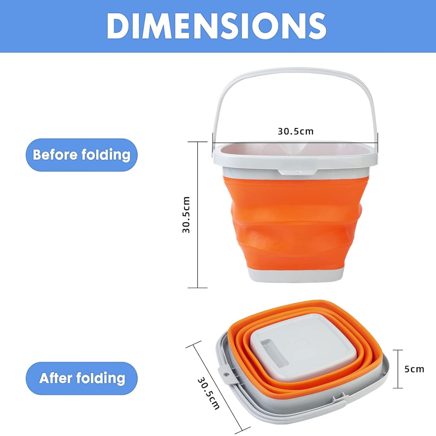 10L Collapsible Water Bucket-SA2411-60(Slush) Apricot