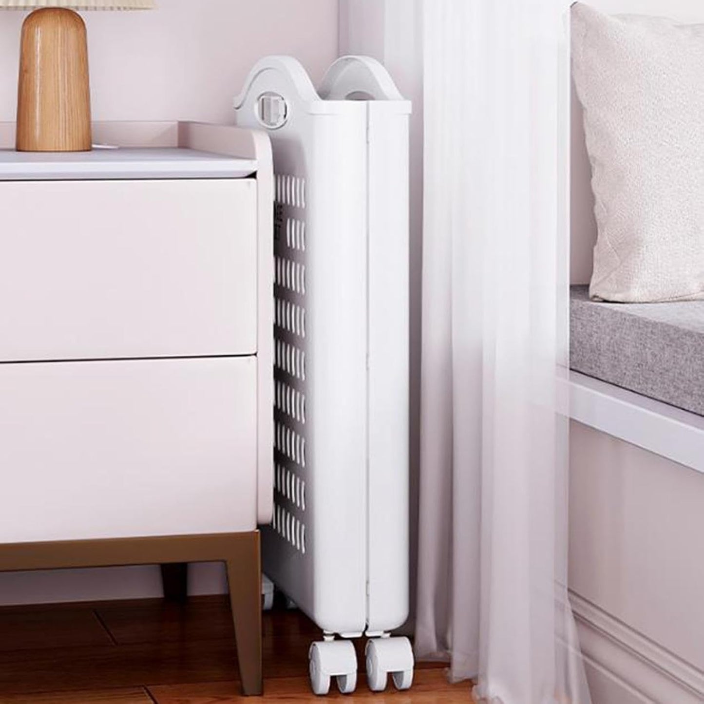 Folded Laundry Basket with Wheel-SA2408-107 Apricot