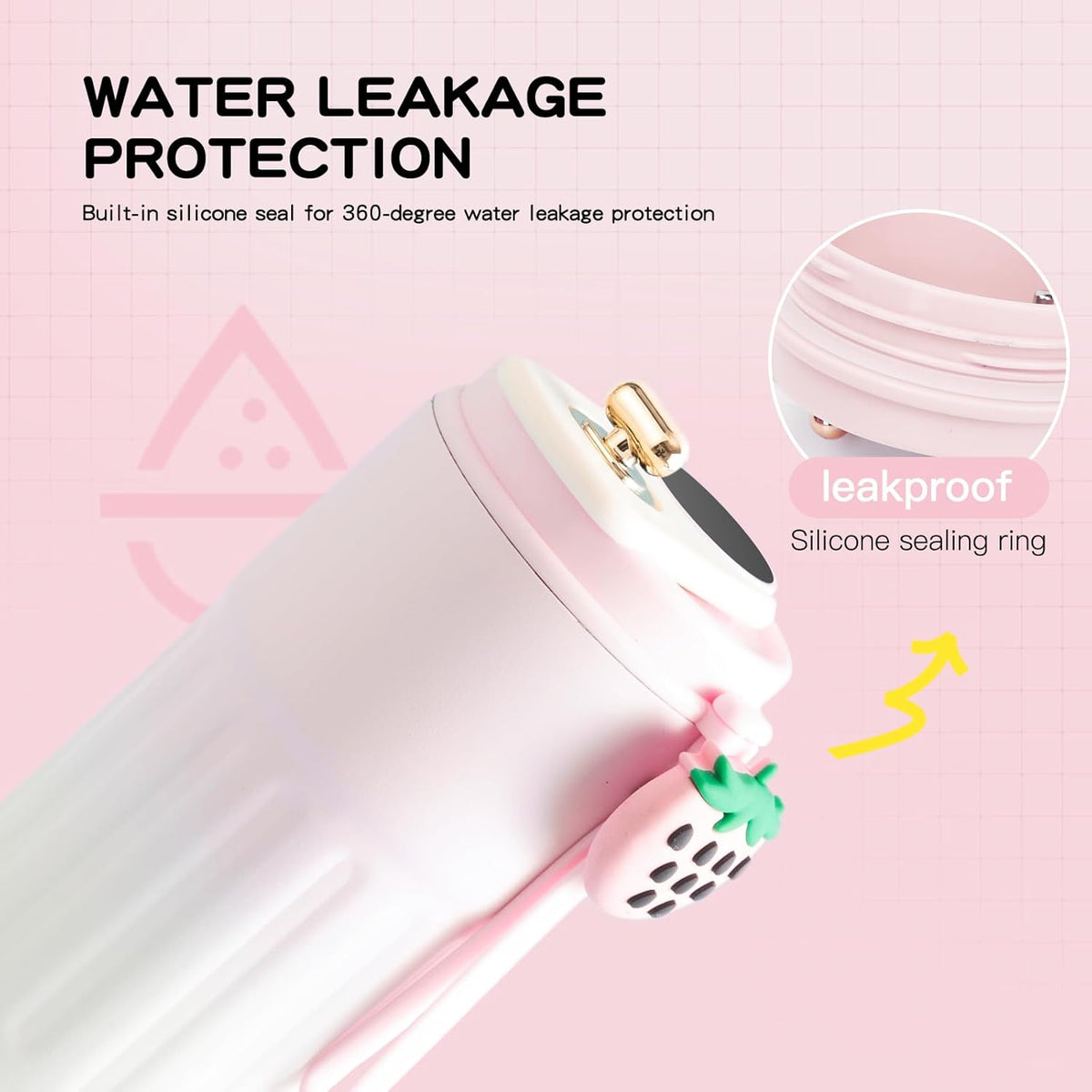 Smart Coffee Thermos With Temperature Display (SA2510-154)Pink Tumbler Apricot