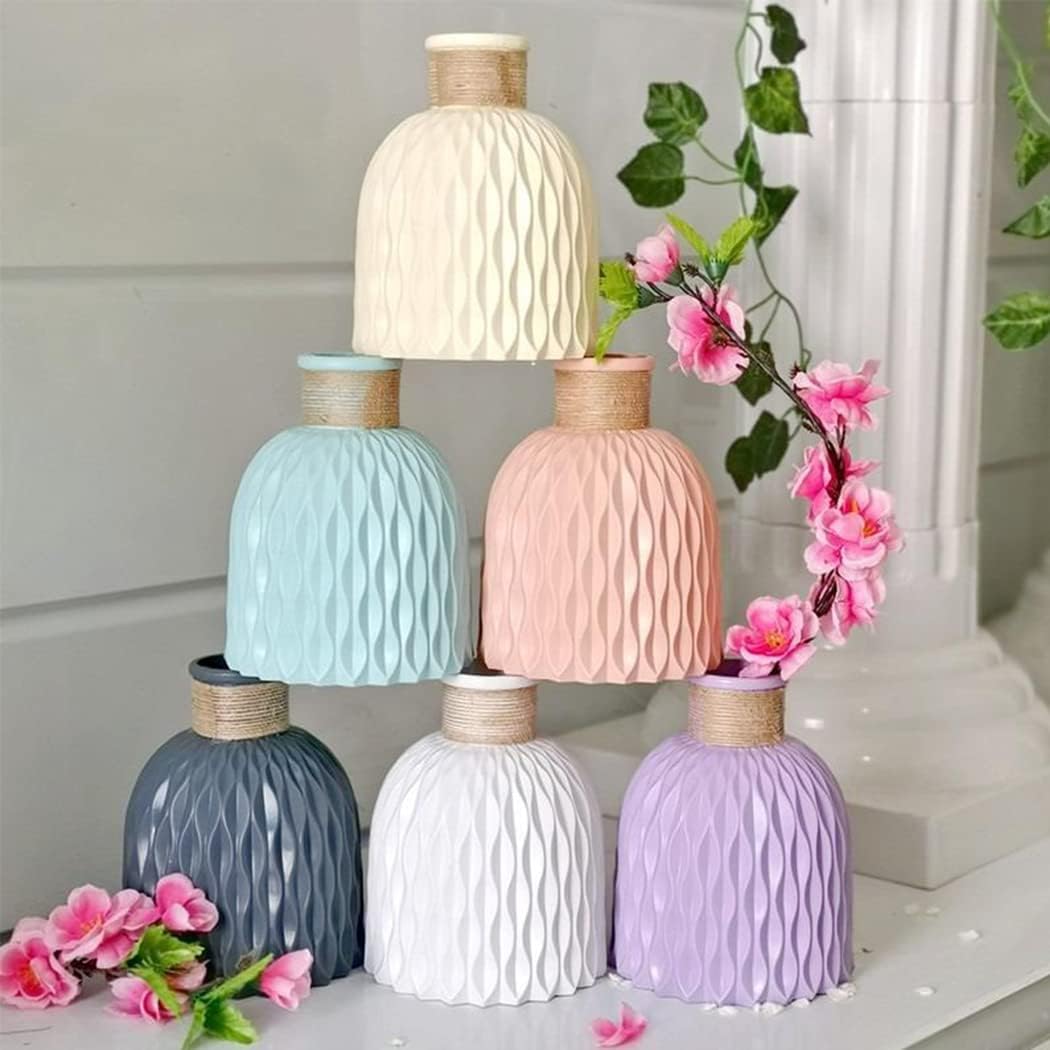 2PCs Nordic Style Vase Container (SA2510-088) Candle Stand Apricot