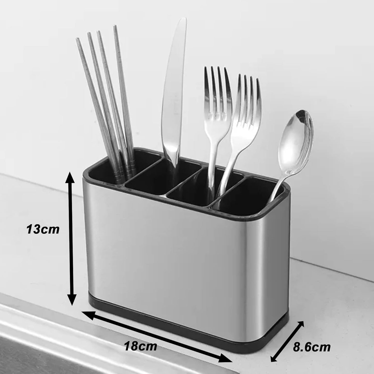 1PC Cutlery Holder With Drainer SA2411-45 Spice and sugar Jar Apricot