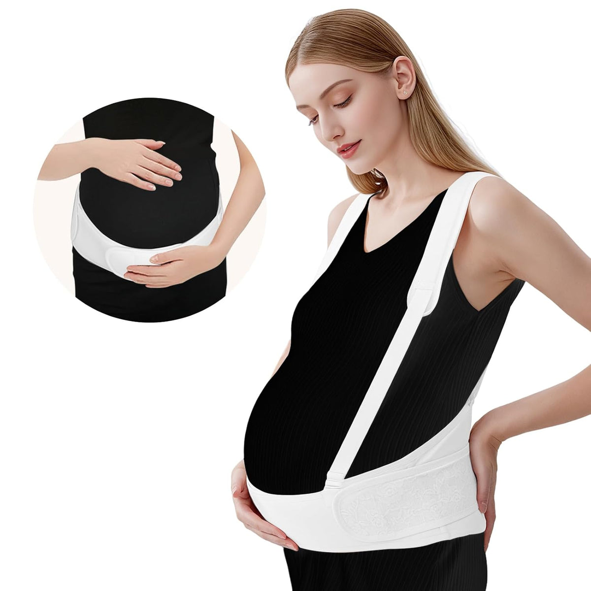 Belly Bands for Pregnant Women With Double Support-SA2411-55(BLACK) Blankets Apricot