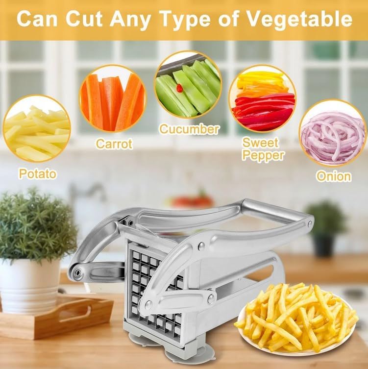Stainless Steel Manual French Fry Cutter (SA2510-001) Spice and sugar Jar Apricot
