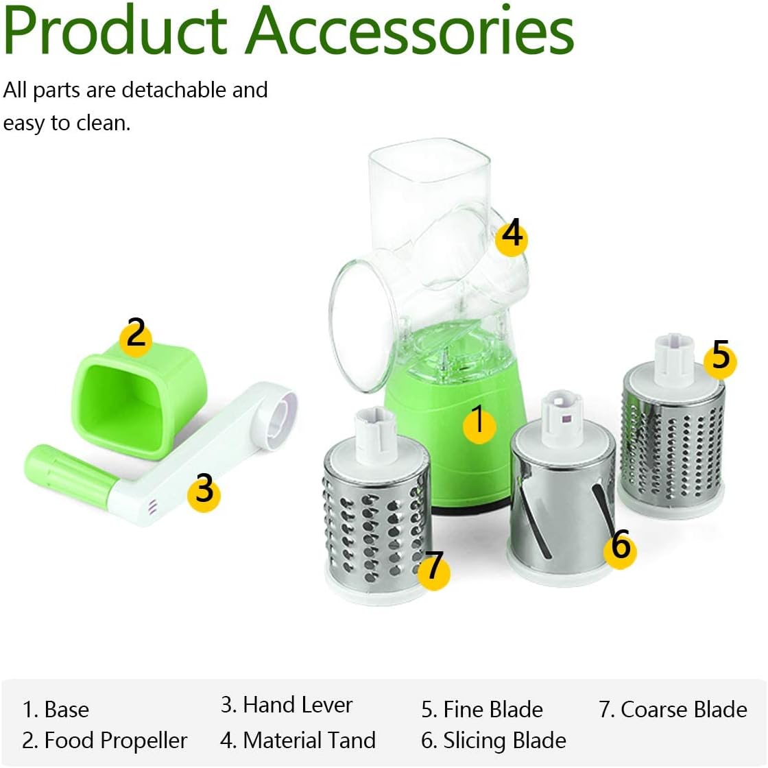 Vegetable Slicer with 3 Interchangeable Blades (SA2510-021)GREEN Spice and sugar Jar Apricot
