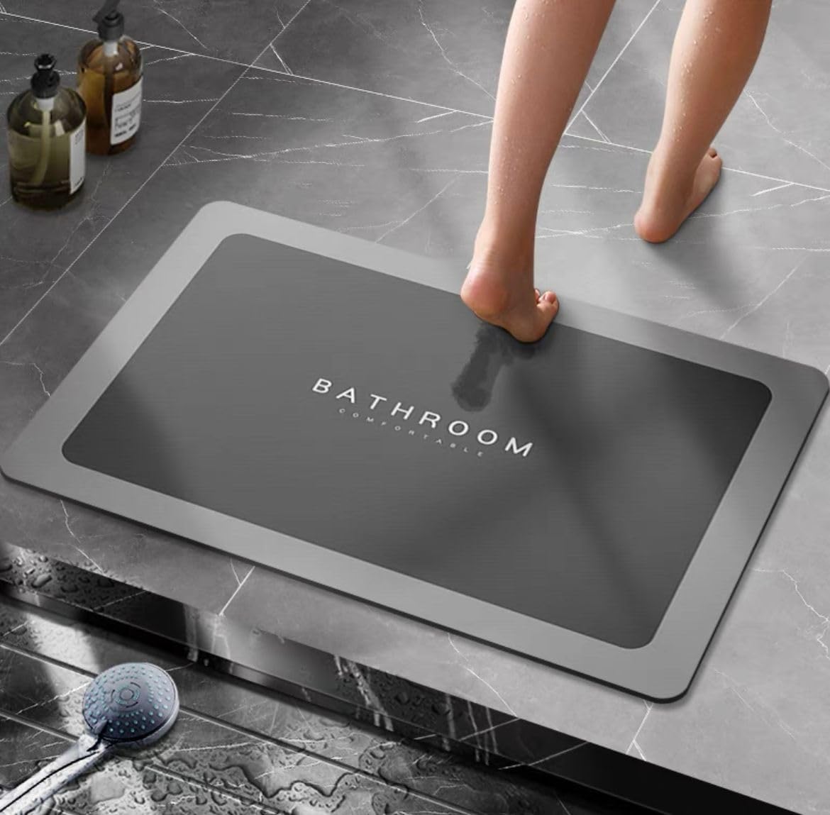 Water Absorbent Anti Slip Bath Mat Rectangular-(SA-2553-16) Bath Mats Apricot