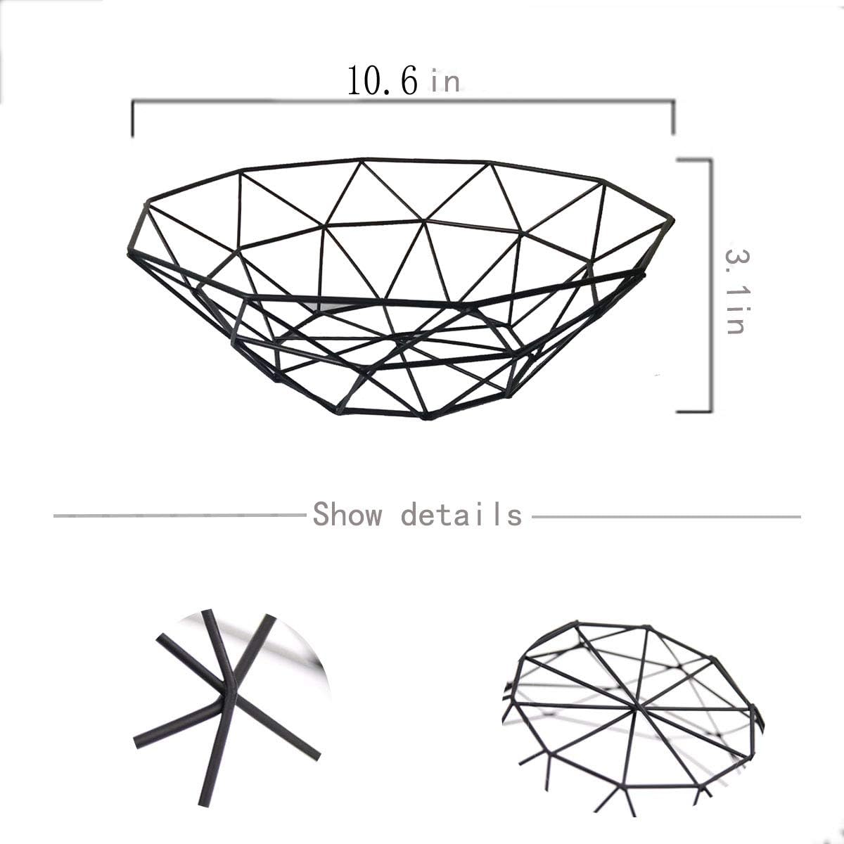 Creative Iron Fruit Basket-(5291) Black