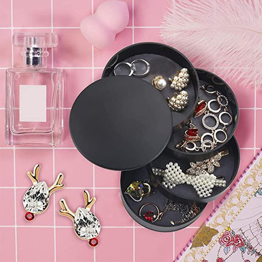 Jewelry Organizer With Mirror-SA2408-191(Black) Cosmetic Organizer Apricot