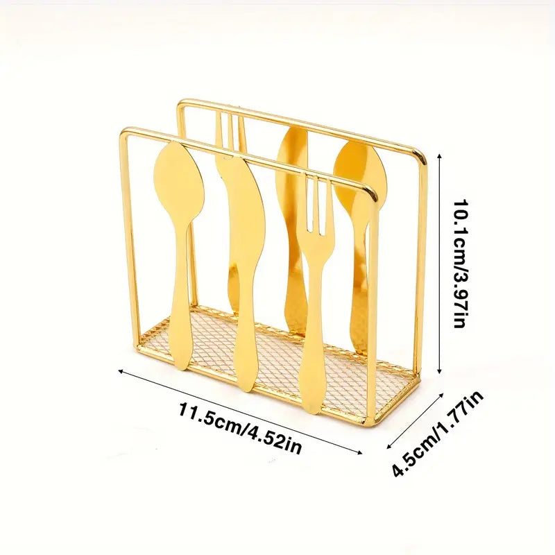 Metallic Napkins & Tissue Holder-Cutlery(SA2408-136) Tissue Box Apricot