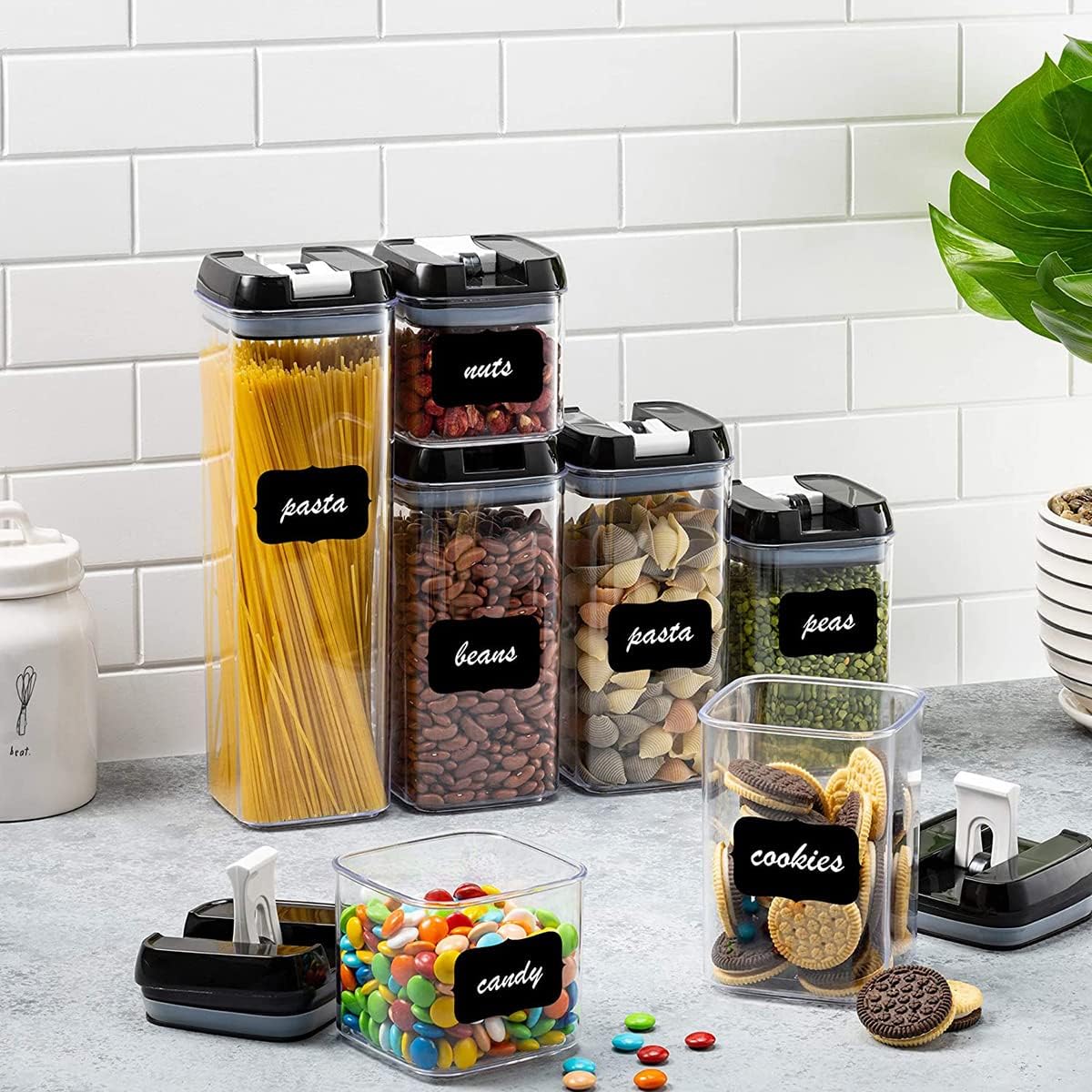 7 PCs Food Storage Container Spice and sugar Jar Apricot