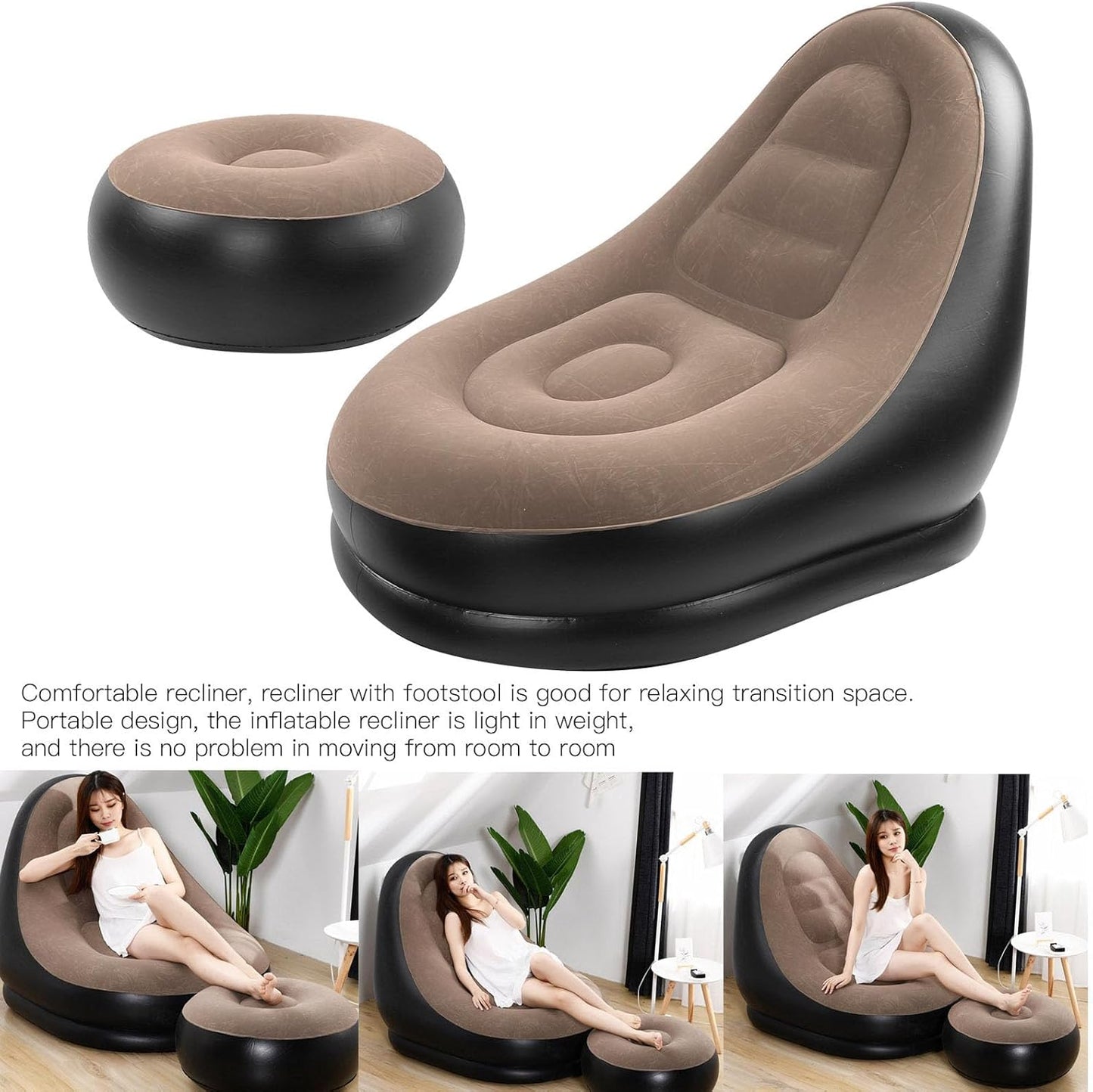 Inflatable Sofa With Foot Rest