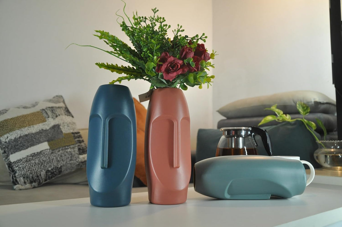 2PCs Nordic Style Vase Container (SA2510-096) Candle Stand Apricot