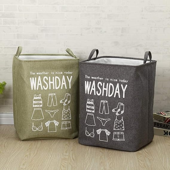 Eva Collapsible Laundry Basket Wash Day-Green