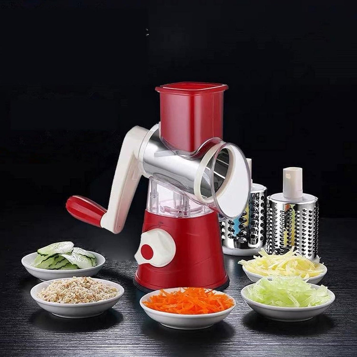 Vegetable Slicer with 3 Interchangeable Blades (SA2510-021)RED Spice and sugar Jar Apricot