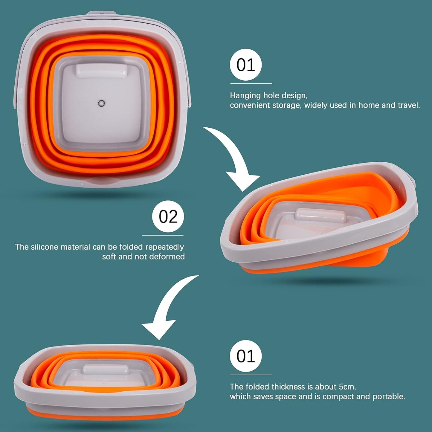 10L Collapsible Water Bucket-SA2411-60(Slush) Apricot