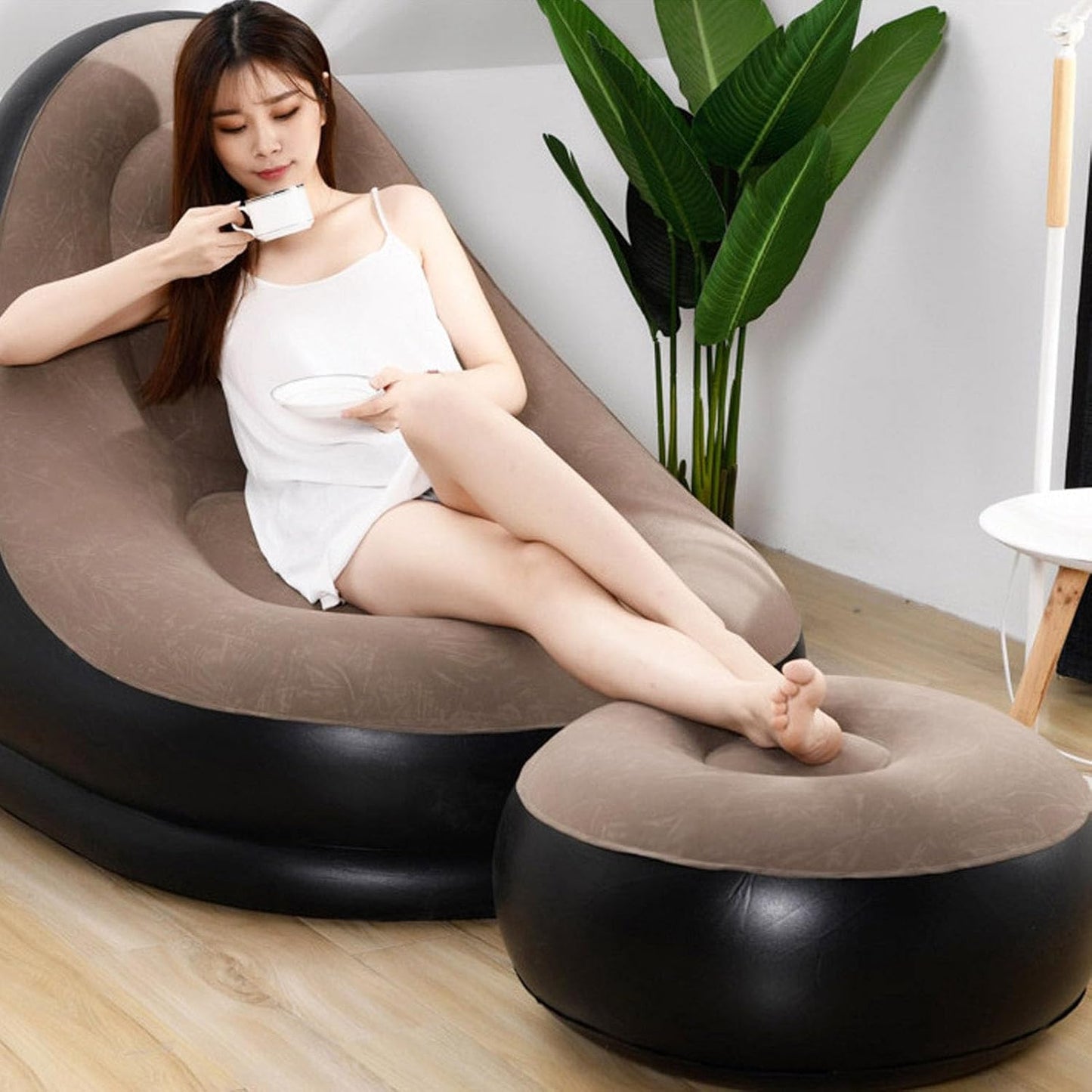 Inflatable Sofa With Foot Rest
